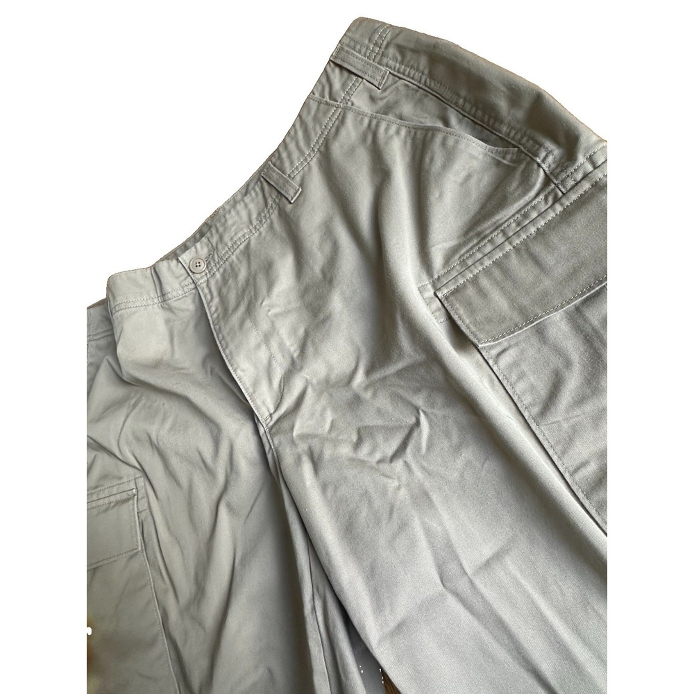 Lands' End Women's 20W Khaki Cargo Capri Pants Beige Utility Pockets Cotton